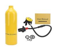 XoYixoYi DIDEEP Mini kit de plongée 1 l avec reniflard X4000 Pro / soupape de décharge / réservoir de plongée / pour la plongée (bouteille d'oxygène jaune)