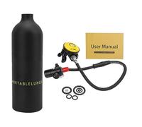 XoYixoYi DIDEEP Mini kit de plongée avec reniflard X4000 Pro 1 L / soupape de décharge / réservoir de plongée / pour la plongée (bouteille d'oxygène noire)