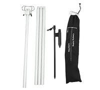 XoYixoYi Lampadaire de camping rétractable double crochets de lumière rétro en métal extérieur pliable support lanterne pour pique-nique randonnée (argenté)