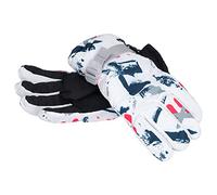 XoYixoYi Lot de 2 gants de ski imperméables et coupe-vent antidérapants brossés pour temps froid, sports d'hiver, équitation (rouge et blanc)