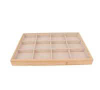 XoYixoYi Plateau à bijoux à 12 compartiments - Doux et élégant - Solide et léger - Pour chambre à coucher - Beige