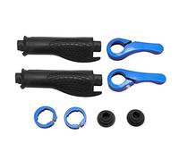 XOYIXOYI Poignées de guidon, caoutchouc de haute qualité, conception ergonomique, trous antidérapants, boucle en acier inoxydable, pour vélos de route de montagne (Bleue)