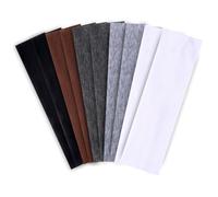 XOYTN Lot de 10 bandeaux élastiques unis en tissu jersey respirant pour femme, pour l'entraînement, le yoga, la course à pied, le sport