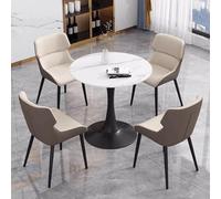 XOYUBIA Ensemble Table Ronde pour Salle de réception, Salle de Club, Salle de conférence, Salle à Manger, Style campagnard, avec Table Basse et chaises pour 4 Personnes