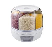 XOYZUU Conteneur de Stockage céréales Alimentaires 12L, Distributeur Riz à 6 grilles, boîte scellée rotative, Seau Grande capacité pour la Cuisine Domicile, Code