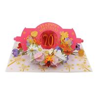 XP775 Carte pop-up pour 75e anniversaire - Carte 3D faite à la main 15 x 20 cm avec fenêtre coulissante et compartiment à monnaie - Enveloppe incluse