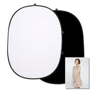 XPAISYQC Arrière-Plan Fond Portable Pliable à Ressort 2 en 1 Double Face Noir et Blanc 2m * 1,5m,Studio Professionnel ou Portrait à Extérieur Photographie de Produit Diffusion en Direct Video Découpe