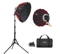 XPAISYQC Kit d'Eclairage 60W LED Softbox Parabolique Portable Grille 3000-6500K,boîte à lumière de 55cm Photographie de Portrait et de Produits Diffusion en Direct Vidéo en Studio ou en Extérieur