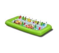 XPAPOV Grand bac à glaçons gonflable flottant avec bouchon de vidange, parfait pour les buffets et les boissons - 130 x 65 x 20 cm (vert)