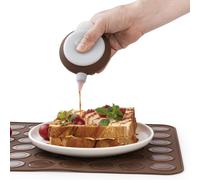 XPAPOV Kit de cuisson pour macarons en silicone, tapis en silicone pour macarons de 48 capacités et pot à douille décoratif avec 3 buses, antiadhésif et réutilisable (marron)