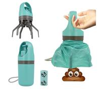 XPAPOV Pooper Scooper, No Touch Poop Scooper Portable pour Petits, Moyens et Grands Chiens, ramasseur de déjections Canines avec 15PCS de sachets et Poubelle Anti-Fuite