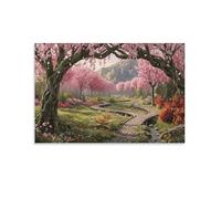 XPASHIQWC Chemin de fleur de cerisier Murale forêt Spring Mountain Décoration Murale Image Sur Toile Tableau Impression Sur Toile Pour Chambre Et Couloir Premium 12x18inch(30x45cm)