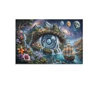 XPASHIQWC Divine Eye Grotte Murale Cascades Galaxy Décoration Murale Image Sur Toile Tableau Impression Sur Toile Pour Chambre Et Couloir Premium 12x18inch(30x45cm)