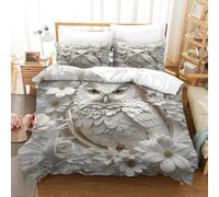 XPASHIQWC Hiouf Parure De Lit 3 Pièces Microfibre 3D Imprimé Fleurs en Papier 3D Housse De Couette Taie d'oreiller Décoration Chambre Moderne Double（200x200cm）