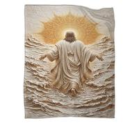 XPASHIQWC Le Sage Marche Les Vagues Impression 3D Couverture, Super Douce, Lit Peluche Cadeau 40x50inch(102x127cm)