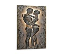 XPASHIQWC Le soulagement des couples africains Murale Sculpture abstraite du corps Décoration Murale Image Sur Toile Tableau Impression Sur Toile Pour Chambre Et Couloir Premium 20x30inch(50x75cm)