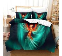 XPASHIQWC Phoenix coloré Parure De Lit 3 Pièces Microfibre 3D Imprimé Aurora Ailes Housse De Couette pour Filles Garçons Décoration Chambre À Coucher Moderne Single（140x200cm）