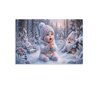 XPASHIQWC Rainbow Elf Bébé Murale Winter Forêt Gnome Décoration Murale Image Sur Toile Tableau Impression Sur Toile Pour La Décoration De La Maison 16x24inch(40x60cm)