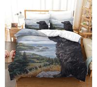 XPASHIQWC Saint-Bernard Ensemble De Literie 3D Imprimé Cute Dog avec Fermeture Éclair Taie d'oreiller pour Enfants Ados Cadeau pour Anniversaire Ou Fête King（220x240cm）