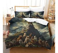 XPASHIQWC Saint-Bernard Parure De Lit 3 Pièces Microfibre 3D Imprimé Cute Dog Housse De Couette Taie d'oreiller pour Filles Garçons Décoration Chambre À Coucher Double（200x200cm）