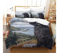 XPASHIQWC Saint-Bernard Parure De Lit 3D Imprimé Microfibre 3 Pièces Cute Dog Housse De Couette pour Enfants Ados Adultes Décoration Chambre À Coucher Moderne Double（200x200cm）