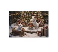 XPASHIQWC Terrier des Highlands de l'Ouest Murale Arbre enneigé Décoration Murale Image Sur Toile Tableau Impression Sur Toile Affiche Decoration Pour Chambre Et Couloir Premium 16x24inch(40x60cm)