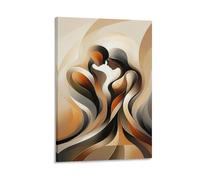 XPASHIQWC Texture d'écoulement abstrait embrassant couple Murale Décoration Murale Image Sur Toile Tableau Impression Sur Toile Pour Chambre Et Couloir Premium 16x24inch(40x60cm)
