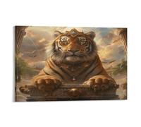 XPASHIQWC Tigre Murale Classical Architecture Decoration Murale Peinture Sur Toile Impression Sur Toile Affiche Decoration Pour Salon Chambre Décorations 16x24inch(40x60cm)