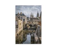 XPASHIQWC Ville d'eau médiévale Normandie Murale Décoration Murale Peintures Sur Toile Impression Sur Toile Affiche Pour Chambre Et Couloir Premium 20x30inch(50x75cm)