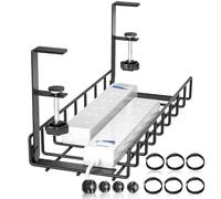 Xpatee Plateau de Gestion des câbles sans perçage, sans vis, Plateau de câbles avec Pince pour Gestion des Fils de Bureau, Support de câbles d'ordinateur pour Bureau, Maison