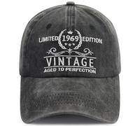 Xpayzere Casquette de baseball humoristique pour homme et femme édition limitée 1960 1961 1962 1963 1964 1965 1966 1967 1968 1969, Édition limitée 1969 brodée noire, Taille unique