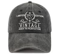 Xpayzere Casquette de baseball humoristique pour homme et femme édition limitée 1970 1971 1972 1973 1974 1975 1976 1977 1978 1979, Édition limitée 1977 brodée noire, Taille unique