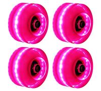 Xpccj Lot de 4 roues lumineuses pour patins à roulettes à double rangée et clignotantes