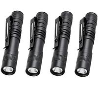 XPE-R3 Lot de 4 mini lampes de poche à LED ultra fines 900 lm avec clip ceinture