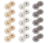 XPEJWAE 15 Paire Ensembles de Boutons Métal Vintage Boutons à Pression en Métal Forme de Fleurs Boucle de Couture Pour Veste en Cuir Vêtements Pantalons Echarpes DIY Sac à Main Loisirs Créatifs