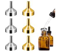 XPEJWAE 6 Pièces Mini-Entonnoirs en Aluminium, Dispositif De Distribution De Liquide Remplissage Précis de Petites Bouteilles Petits Entonnoirs Métalliques pour Liquides & Poudres Huiles (Argent+Or)