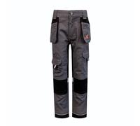 Xpert - Pantalon de travail junior élastique pour garçon. Pantalon cargo de combat à coupe conique pour garçons avec panneaux extensibles, poches utilitaires multiples, taille élastiquée et détails