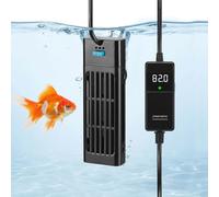 XPERTMATIC Chauffage d'aquarium de qualité supérieure de 200 W pour réservoirs de 5 à 86 litres, réglable de 18,3 à 34,9 °C, chauffage submersible pour aquarium avec sonde externe et contrôle PID