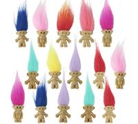 XPEX 15 Pièces Mini-Poupées Trolls,Porte-Bonheur,Collection de Petits Gars Mignons, Jouet avec Cheveux Colorés,Convient pour la Fête des Enfants, Fête des Enseignants,Cadeau de Noël (7cm)