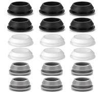 XPEX 18 Pièces Bouchons de Trou de Verrouillage en Silicone, 18-19mm Ouverture Applicable,Couvercle d'Étanchéité de Panneau Rond(Noir +Blanc +Gris)