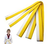 XPEX 200 * 4CM Ceinture Judo Blanche,Ceinture jjb,Ceinture Blanche jjb,Ceinture de Taekwondo,Ceinture de karaté Ceintures de karaté Judo Karaté BJJ Arts Martiaux Ceintures de Taekwondo (Blanc + Jaune)