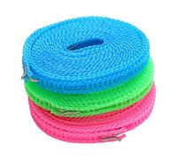 XPEX 3 pièces 3M corde a linge exterieur Coupe-Vent corde a linge retractable Corde à Linge de Voyage Portable, utilisée pour Les cintres de Camping intérieurs et extérieurs