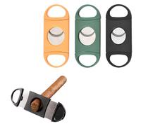 XPEX 3 Pièces Coupe Cigare, Coupe Cigare Guillotine En Acier Inox, 26Mm Trou Coupe-Cigares Double Lame, Ciseaux Coupe Cigare Cigarette De Poche Double Guillotine(Noir/Jaune/Vert)