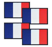 XPEX 4 Pièces 8x5cm Patch Drapeau Français, Patchs pour Sacs à Dos, Patch France, pour vêtements Sacs à dos Uniforme Gilet chien Harnais Militaire Tactique Jersey en plein air