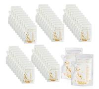 XPEX 50 Pcs Conservation Lait Maternel,Sac Congelation Lait Maternel,Sachet Lait Maternel,Sac Conservation Lait Maternel,Sac De Conservation Au Frais avec Échelle,Double Fermeture À Glissière(250 ML)
