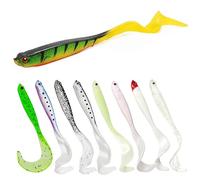 XPEX 8 Pièces Leurre Souple,Leurre Souple Carnassier,Leurre Carnassier,Leurres De Pêche Souples en Plastique pour La Pêche À La Truite, Aux Poissons Rouges Et À l'eau Douce (9 Couleurs)