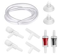 XPEX Accessoires aquarium Accessoires de Pompe à Air pour Aquarium, 1m Air Line Tube Tuyau, 2 Clips d'Aspiration, 2 séparateur de Pompe à air à 3 Voies, 2 Valves de Contrôle et 2 Connecteurs