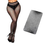 XPEX Collants résille, collants résille, maille cristal pour femmes, collants taille haute, collants résille noirs collants Ripstop