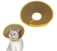 XPEX Cône De Chat Jaune, Minerve Réglable en Cône De Récupération, Collier Élisabéthain en Plastique Léger pour Chats, Mini-Chiens Et Lapins Taille m