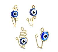 XPEX Lot de 4 couvre-nez en œil du diable, anneau de nez à clipser, bijoux faux anneau de nez, couvre-nez africains, femmes, bijoux faux piercing, couvre-nez non perçants